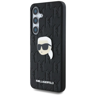 Kapak telefoni Karl Lagerfeld KLHCS25SPGKLKIPK për Samsung S25, PU, monogram K. Head, i zi