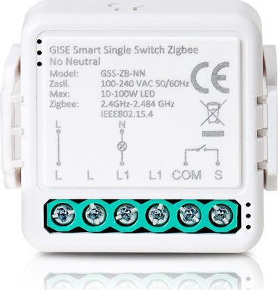 Rele inteligjente GISE Tuya, 100W, ZigBee WiFi, e bardhë
