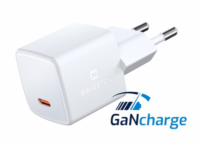 Karikues Mini Swissten, USB-C, PD, GaN, 33W, i bardhë