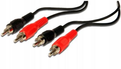 Kabllo audio PremiumCord 2x Cinch M në 2x Cinch M, 3m, e zezë