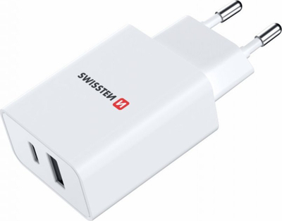 Karikues udhëtimi Swissten, 1x USB C, 1x USB A, 30W, i bardhë