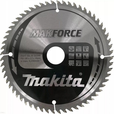 Disk sharrë për dru Makita Makforce, 190mm, vrimë 30mm
