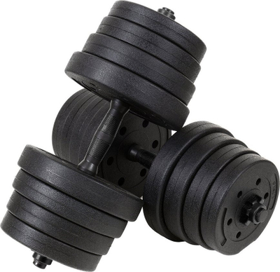 Set hantelash bituminoze, 30 kg, 2x15 kg, e zezë