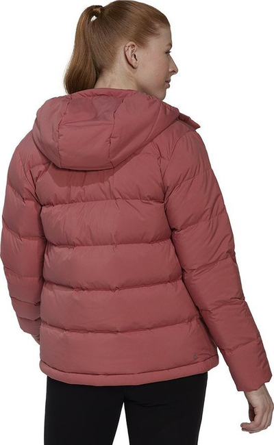 Xhaketë dimri Adidas Helionic Hooded Down për goca, me kapuç, e kuqe