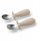 Set lugë dhe pirun për bebe Babyono 1665/03, çelik inox, 12m+, bezhë