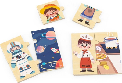 Puzzle druri me profesione Viga, 8 pjesë, edukativ, shumëngjyrësh