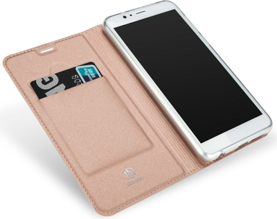 Mbulesë magnetike Dux Ducis Premium për Huawei Y3 2017, lëkurë eko, rozë gold