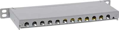 Patch panel InLine 10", Cat.6A, 12 porta, gri e hapur