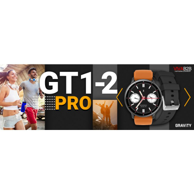 Ora inteligjente Gravity GT1-2 Pro, ekran 1.39", Bluetooth 5.2, portokalli me të zezë