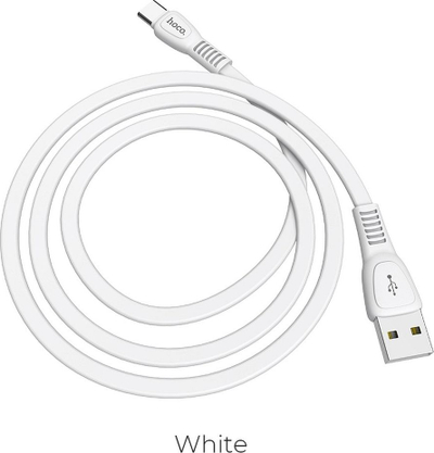 Kabllo USB në USB C Hoco X40 Noah, 1m, 2.4A, e bardhë