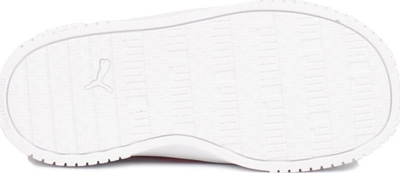 Atlete për fëmijë Puma Carina 2.0 AC Jr, lëkurë sintetike, shollë Kinder-Fit, të bardha me pastel