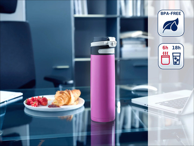 Termos Leifheit Thermos Bottle Flip, 600ml, vjollcë