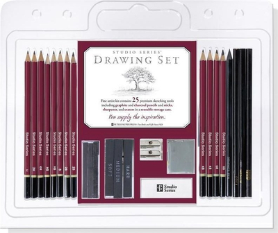 Set vizatimi Peter Pauper Press Sketching, 26 vegla, kuti plastike
