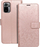 Këndëse Mezzo Book Mandala për Xiaomi Mi 11 Lite, me xhepa për karta, mbyllje me magnet, rozë