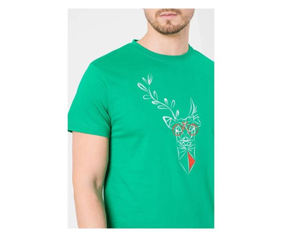 Bluzë meshkujsh Pegas Family Deer, XXL, jeshile