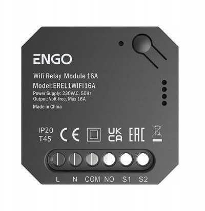 Rele smart WiFi ENGO 1x16A, 230V, modul NO COM