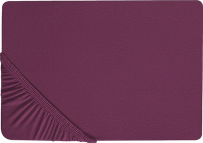 Çarçaf me lastik JANBU Cotton, 200 x 200 cm, pambuk, burgundy
