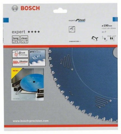 Teh i sharrës rrethore Bosch Expert, për çelik, 190 x 20 mm, 40 dhëmbë