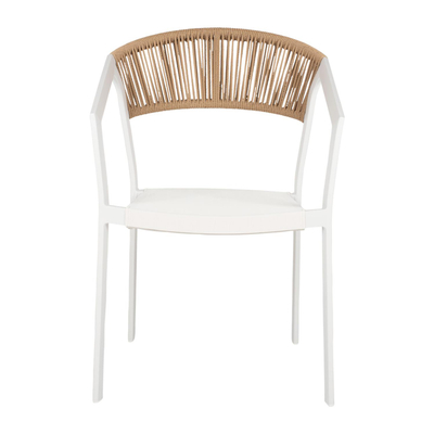 Karrige alumini Miri 56×60×81.5 cm (HM5891.02), bardhë/ bezhë