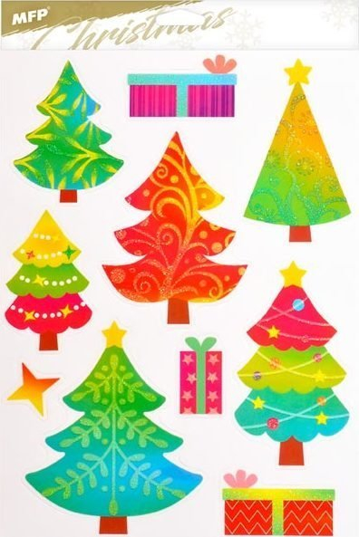 Stickerë dekorativë MFP Christmas Glitter VA024, 20x30cm, me motive festive shumëngjyrëshe
