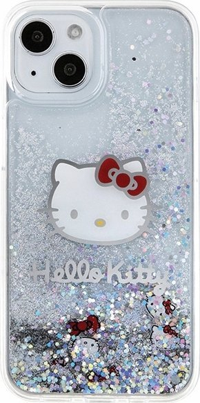 Mbulesë telefoni Hello Kitty HKHCP14SLIKHET për iPhone 14 6.1", hardcase TPU, efekt liquid glitter, argjend