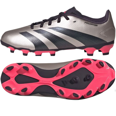 Këpucë futbolli adidas Predator League MG Jr IF6410, për kalamaj, për bar natyral edhe fushë sintetike, gri