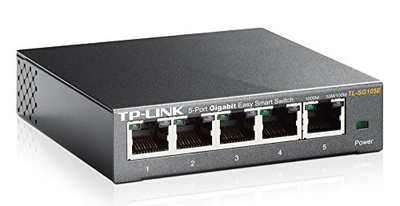 Switch rrjeti TP-Link TL-SG105E, 5 porta Gigabit, i menaxhueshëm, gri