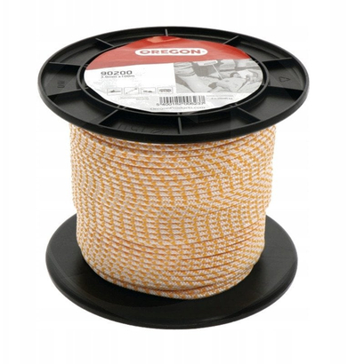 Litar startues nylon Oregon 90200, 3 mm, 100 m, portokalli e bardhë