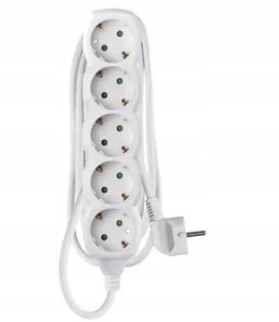 Zgjatues elektrik Emos, 5 presa, 1.5 m, i bardhë