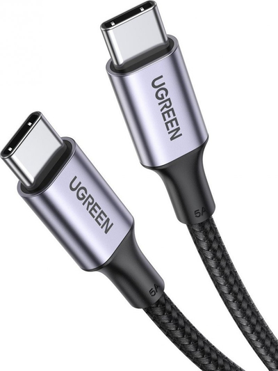 Kabllo USB Ugreen USB C në USB C 90120B, 3m, 100W, e zezë