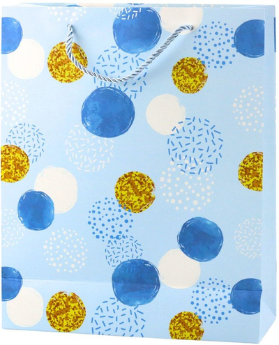 Qese dhurate Gift Bag Dot Pattern Gold Pastel, 32 × 26 × 10 cm, shumëngjyrëshe
