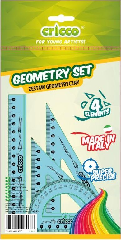 Set gjeometrik Cricco Geometry Set, 4 elemente, vizore 16 cm, blu