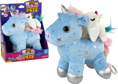 Lodër pelushi Leantoys Unicorn Sleeper, me melodi gjumi, unikorni blu