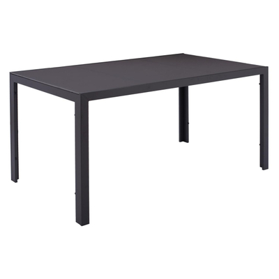 Tavolinë metalike + xham 150×90×75 cm,"HM5767.01", gri