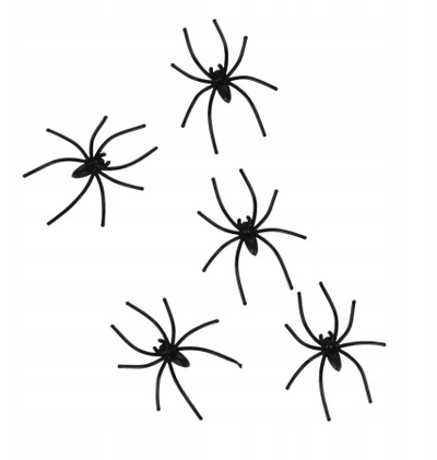 Set dekorativ me merimanga Mega Creative Spider, plastik, 14x18x3cm, të zeza