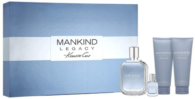 Set dhuratë për meshkuj Kenneth Cole Mankind Legacy, Eau de Toilette 100ml, 4 pjesë, blu