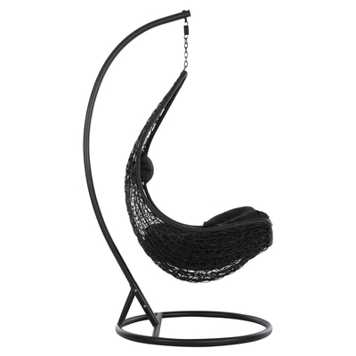 Karrige lëkundëse varëse MILLIE HM5996.02, metal ratan sintetik, 95x195 cm, e zezë