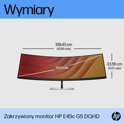 Монитор HP E45c G5, 44.5\", Dual QHD, црн