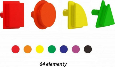 Set kunja mozaiku Masterkidz STEM ME14818, 64 copë, forma gjeometrike, shumëngjyrëshe