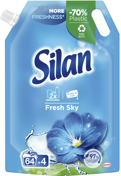 Омекнувач за алишта Silan Fresh Sky, концентриран, 68 перења, 748ml