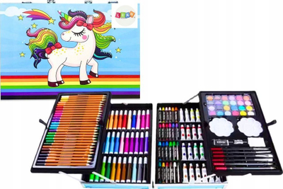 Set vizatimi Lean Toys Unicorn, 150 pjesë, 36x31x5cm, shumëngjyrësh