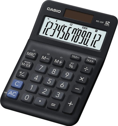 Kalkulator desktop Casio MS-20F, ekran i madh, i zi