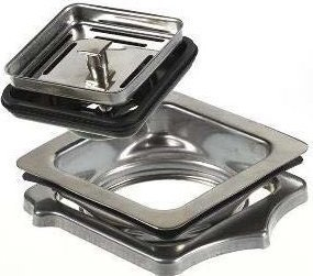 Adapter lavamani TEKA Square 88801300, për grirëse plehrash TR 550 TR 750, çelik inoksi, ngjyrë argjendi