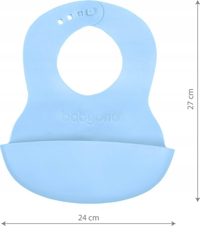 Babero plastike BABYONO Soft, me xhep, pa BPA, blu