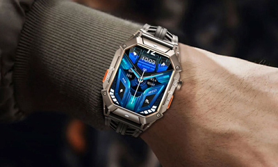 Smartwatch Rubicon, SMS dhe telefonata, matje e rrahjeve të zemrës, bateri 1000mAh, i zi
