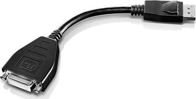 Kabllo Lenovo CABLEDPDVID, DisplayPort në DVI, 20cm, e zezë