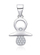 Pendant për qafore Moiss Pacifier P0000792, i argjendtë/ transparent