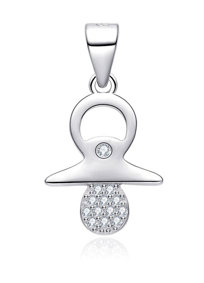 Pendant për qafore Moiss Pacifier P0000792, i argjendtë/ transparent