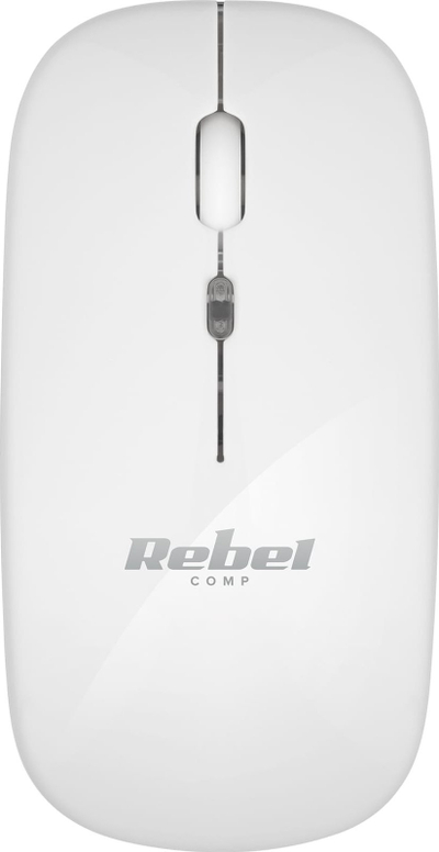 Безжичен глушец Rebel WM210, оптички сензор, полначка батерија, бел