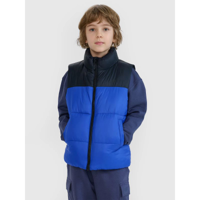 Детски елек 4F VEST M208, топол, со џебови, сино-црн